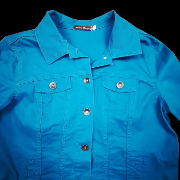 Blue Button-Up Jacket - Picture 2 of 12